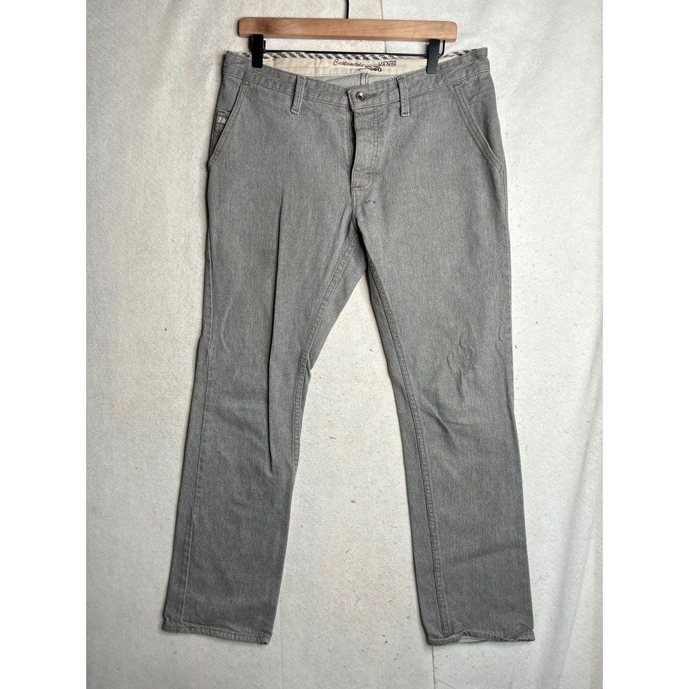 Vans Customade For You Mens Grey Denim Pants Button Fly Straight Leg Size‎ 32x31